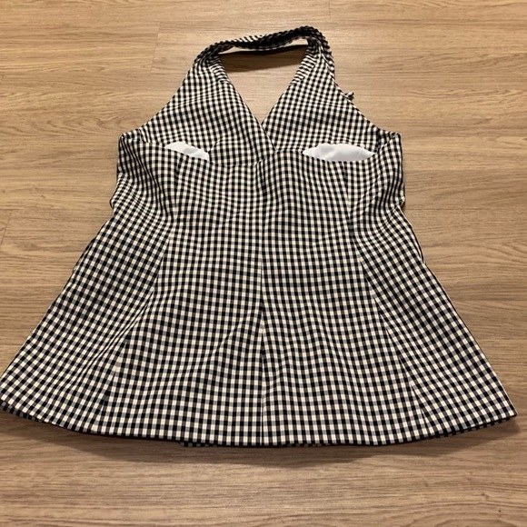 Veronica Beard Enfield Gingham Notched Lapel Double Breasted Vest Top Size 12 - Picture 12 of 16